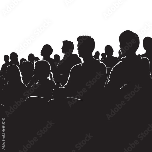 Audience silhouette set, Black & White silhouette set