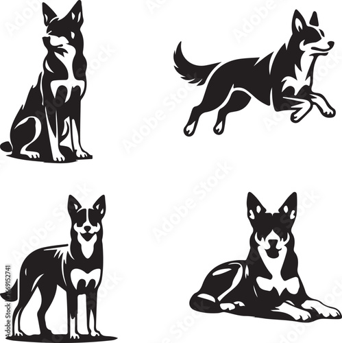 Elegant Dog Silhouettes Vector Art