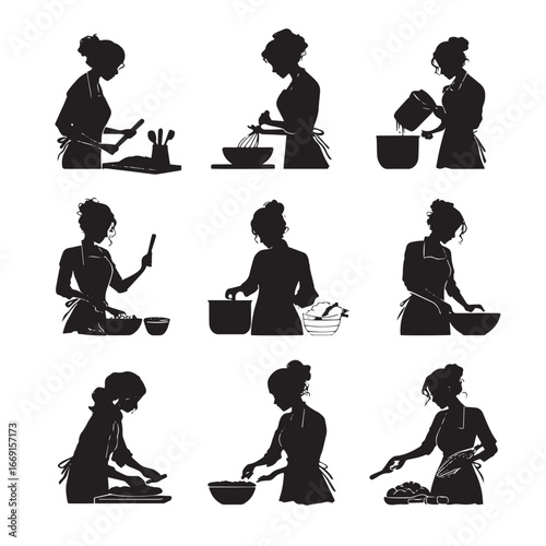 Baking silhouette set, Black & White silhouette set