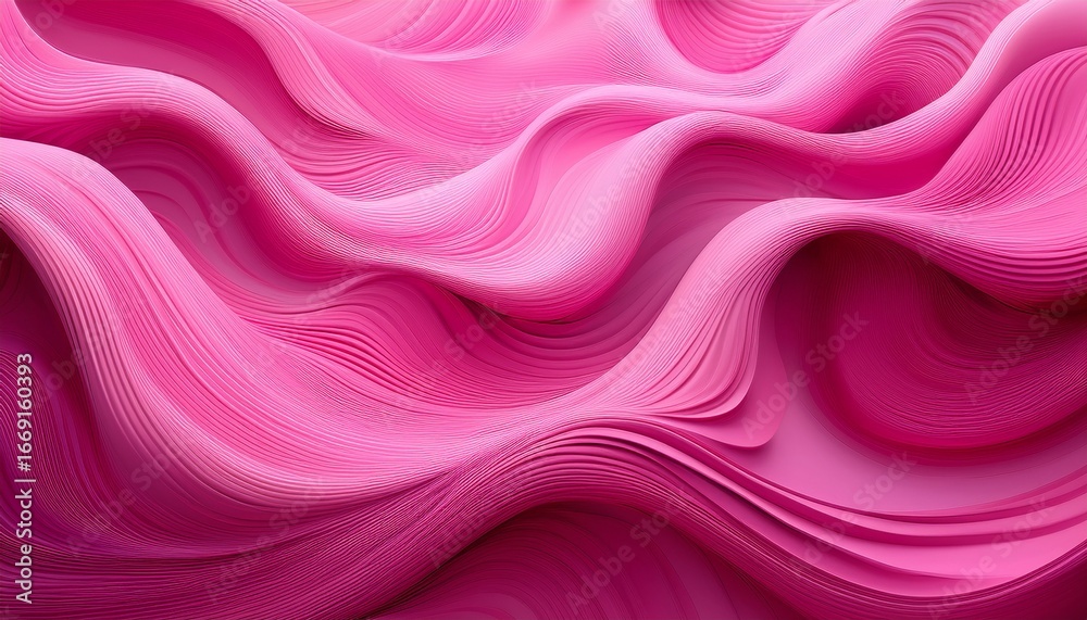 Obraz premium vibrant pink waves abstract fluid patterns in dynamic motion