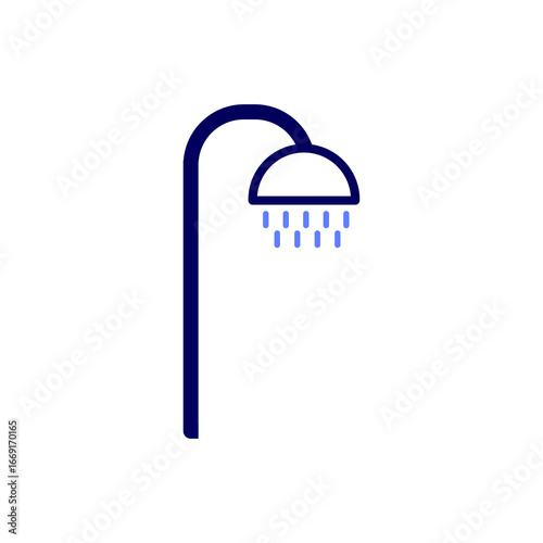 Vector Illustration of Shower Icon Isolated on Whte Background
