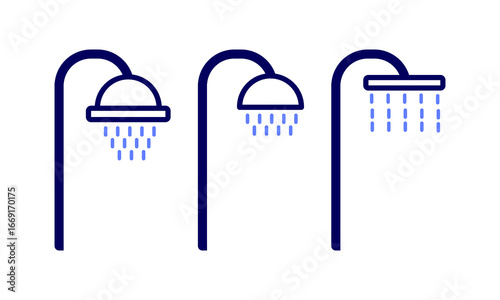 Vector illustration of a set of shower icon