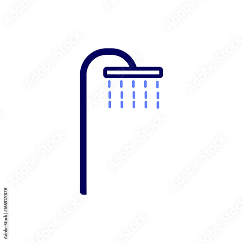 Vector Illustration of Shower Icon Isolated on Whte Background
