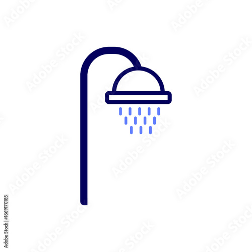 Vector Illustration of Shower Icon Isolated on Whte Background