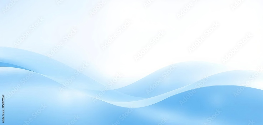 Naklejka premium Subtle blue and white wavy gradient, serene and calming on a light background, flow, artwork