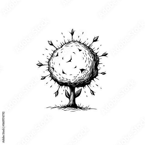 A stylized arboreal sketch showcasing bursting arrows symbolizing growth and reaching new