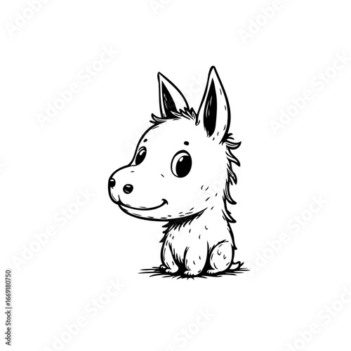 Illustrative depiction showcases a lovable donkey portrait, embodying a charming and amiable