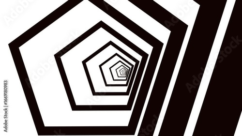 Asymmetric Pentagon Tunnel Loop | Off-Grid Geometric Animation