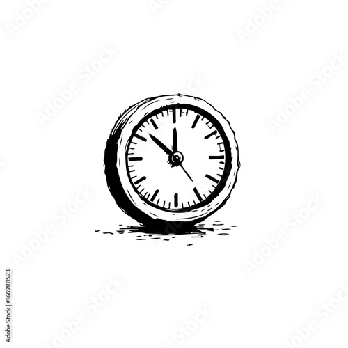 Minimalist clock illustration showcasing precision timekeeping and the passage of time with simple