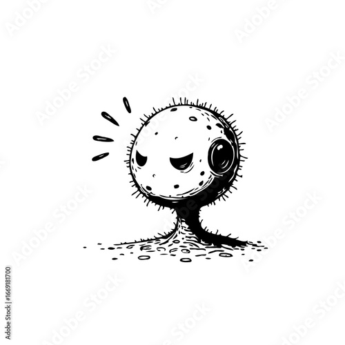 Monochromatic contemplation a stylized character conveying thoughtful introspection minimal