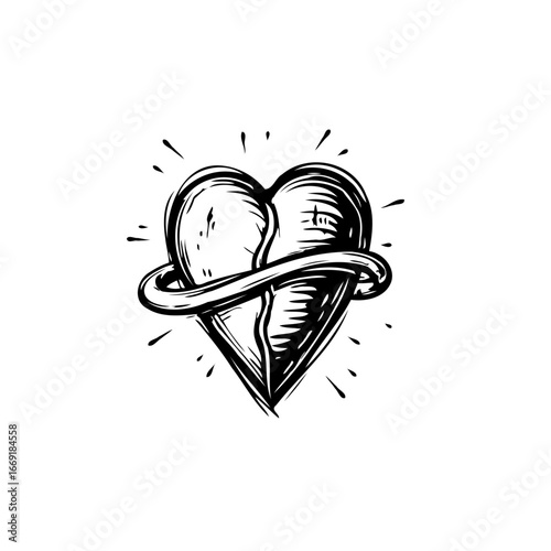 Symbolic heart design illustrating emotional pain and the process of overcoming adversity with