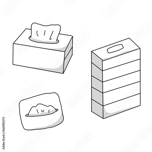 いろいろなテッシュのイラスト