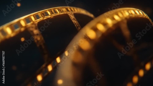 Glowing Golden DNA Strand with Molecular Helix, Dark Blue Background, and Science Illustration.