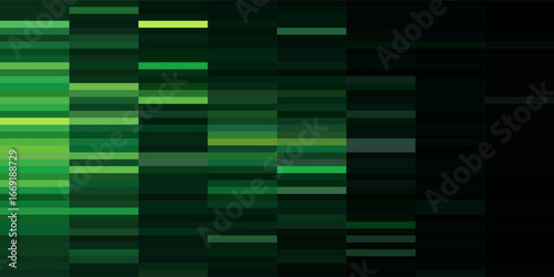 Seamless abstract background of green squares and bright particles. Abstract gradient background. Background for web design. Small square simple computer mosaic blocks.