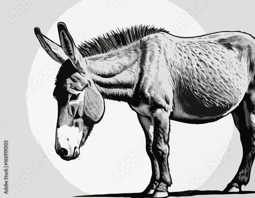 donkey sketch vector graphics