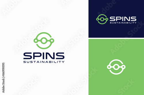 Circular Rotation Balance Initial Letter S Switch Swivel Spin Sync modern simple minimalist logo design