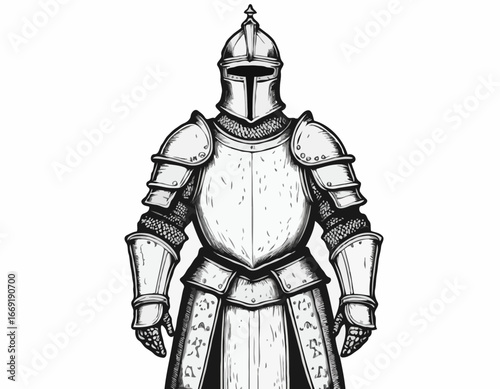 Knight in armor . Medieval heraldry symbol