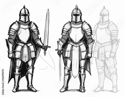 Knight in armor . Medieval heraldry symbol