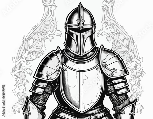 Knight in armor . Medieval heraldry symbol