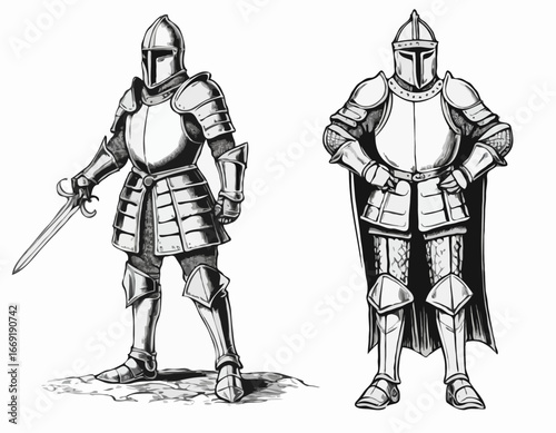 Knight in armor . Medieval heraldry symbol