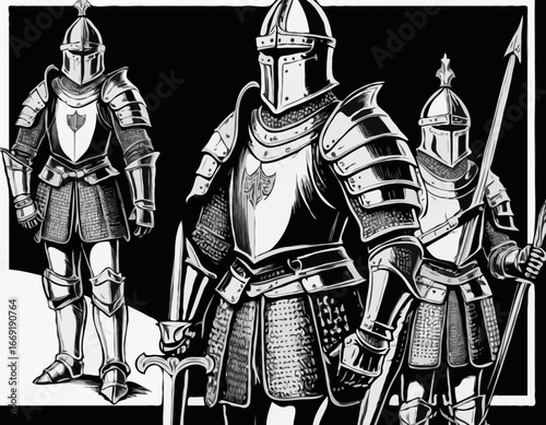 Knight in armor . Medieval heraldry symbol