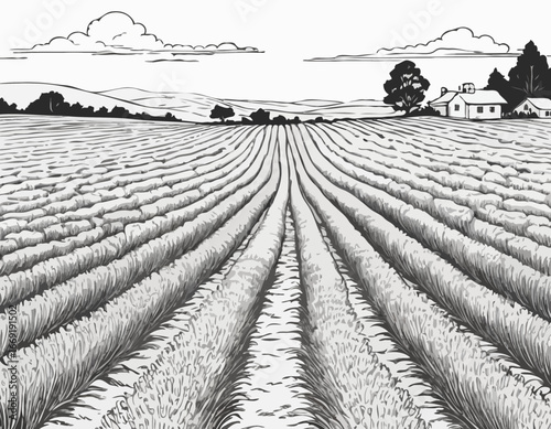 Lavender field, summer landscape.