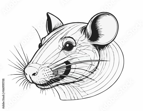 Vector image of an rat head