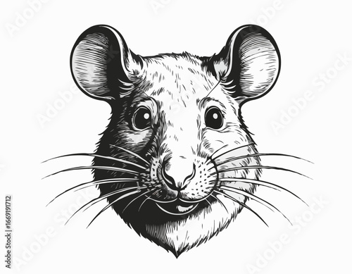 Vector image of an rat head