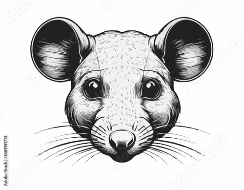 Vector image of an rat head