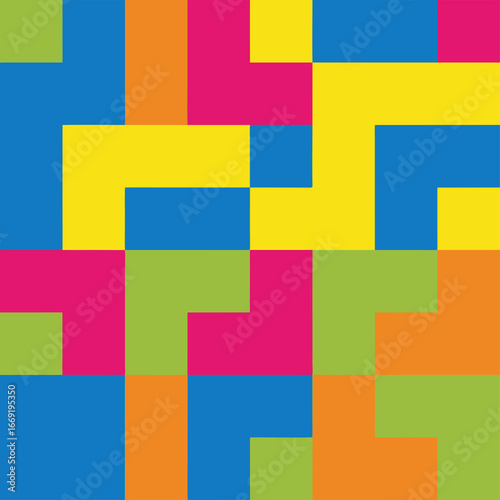 Colorful Geometric Block Pattern Background – Abstract Modern Seamless Design