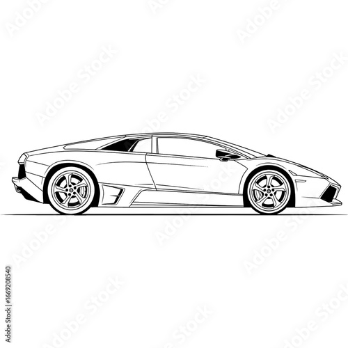 Stylized Outline of a High-Performance Sports Car