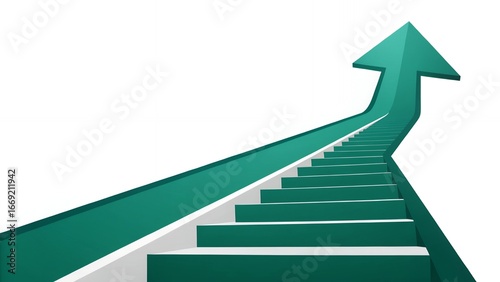 Wallpaper Mural Abstract Green Arrow Staircase symbolizing Growth, Success, and Progress Torontodigital.ca