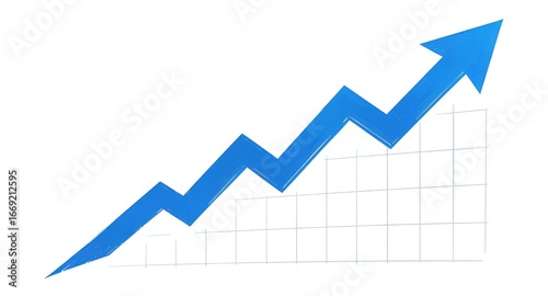 Free Download Blue Arrow Growth Chart on Grid Background - GFXLoad