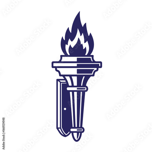 Elegant silhouette vector illustration of a lit torch for education and enlightenment themes