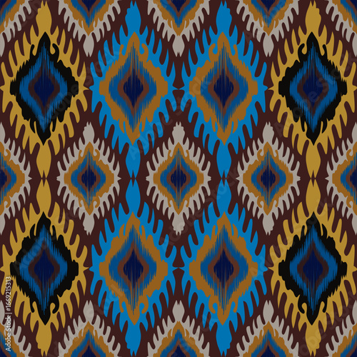 Ikat hand drawn in dark tone , Motif ethnic floral seamless textil, embroidery, print striped ornament floral, pattern, design for wrapping, silk, scarf, background, textile