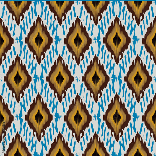 Ikat hand drawn in dark tone , Motif ethnic floral seamless textil, embroidery, print striped ornament floral, pattern, design for wrapping, silk, scarf, background, textile