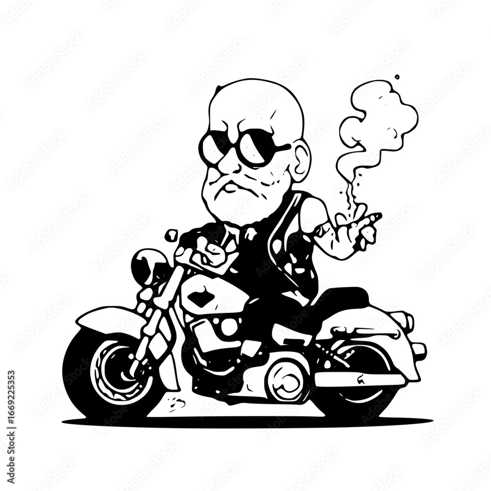 Obraz premium Santa claus riding a motorcycle