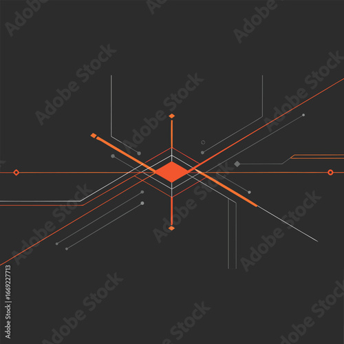An abstract design with a mix of colorful lines and dots creating an energetic background.