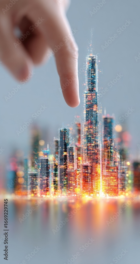 Fototapeta premium Miniature Cityscape Under Control