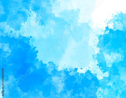 Blue watercolor wash abstract background