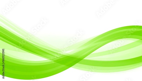 Green wave abstract design, white background