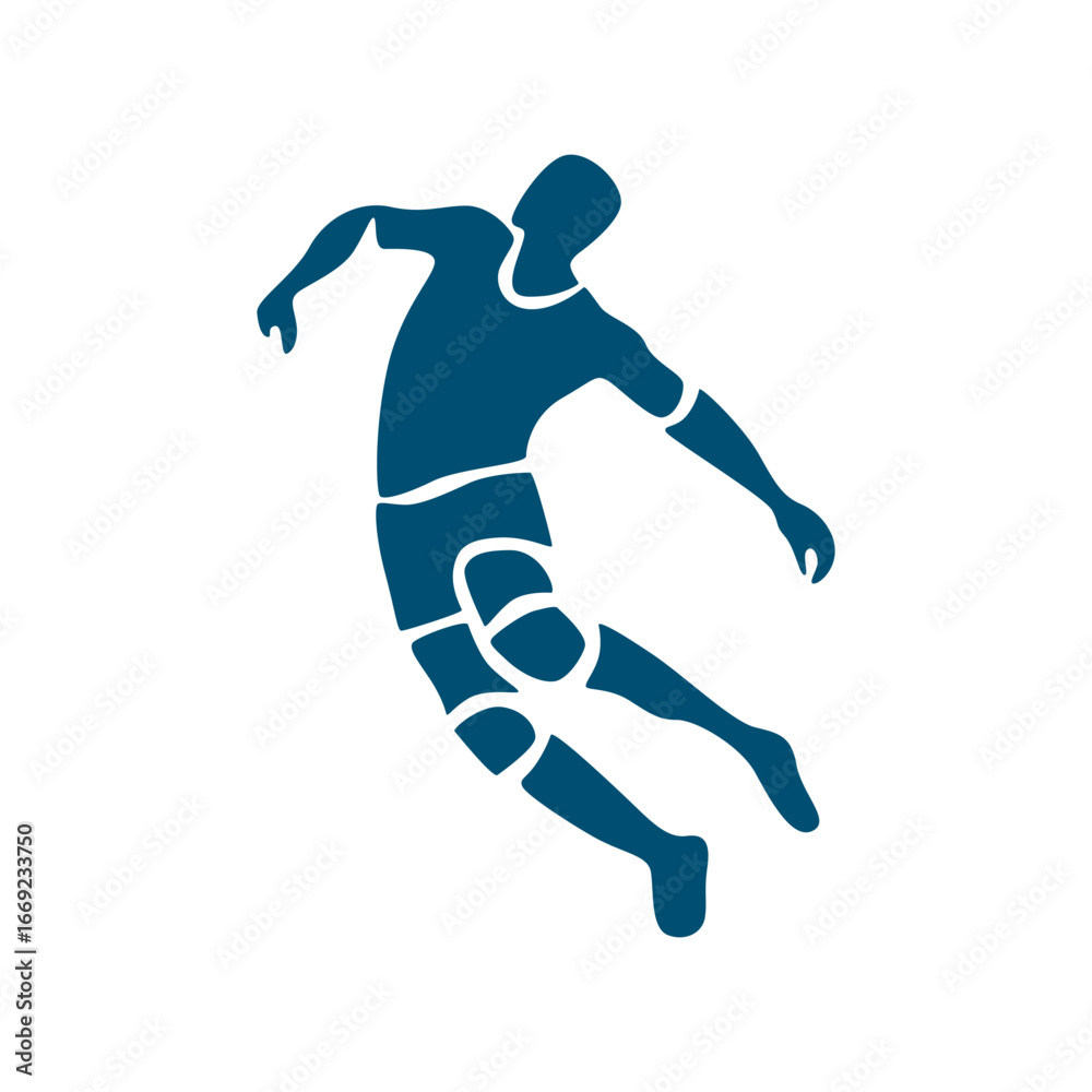 Obraz premium Athletic Volleyball Player Shadow
