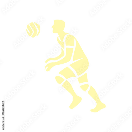 Flying Spike Volleyball Silhouette