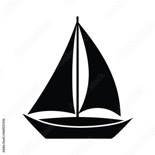 Black sailboat silhouette sailing watercraft