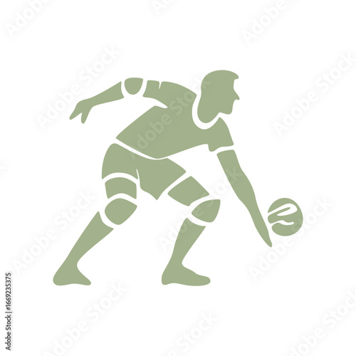 Dynamic Jump Volleyball Silhouette