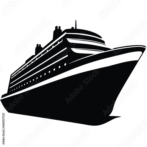 Modern cruise ship silhouette ocean liner vessel