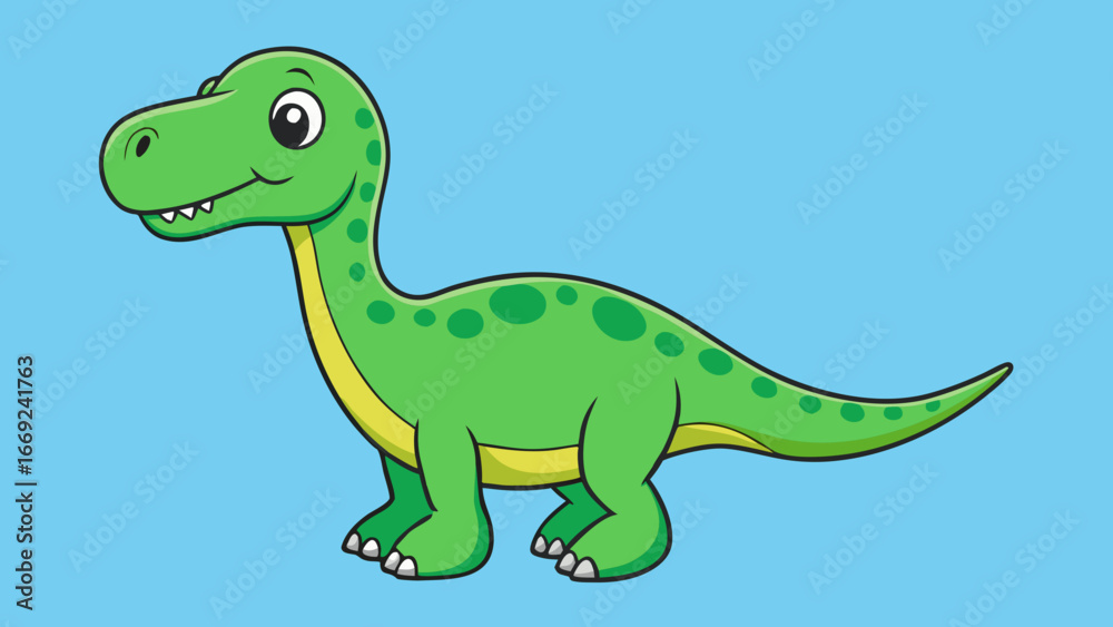Naklejka premium Cute, funny tyrannosaurus rex baby cartoon vector illustration