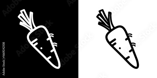 Simple carrot illustration, perfect for healthy eating, food blogs, and fresh produce branding