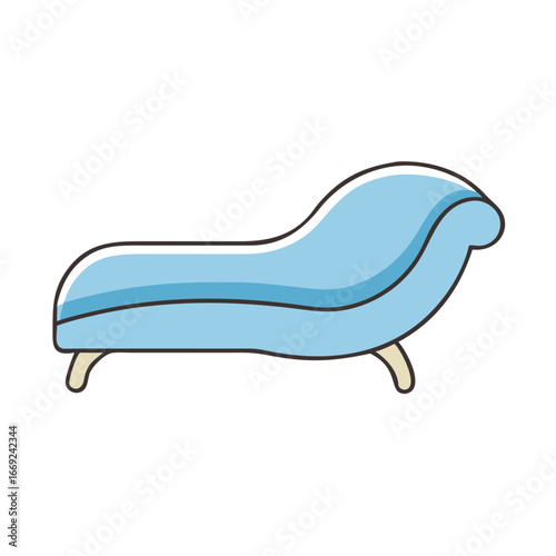 Elegant blue and teal chaise lounges for relaxed comfort
