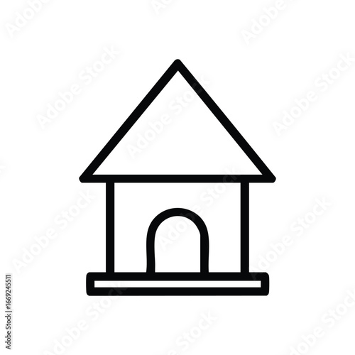 Basic Home Icon Black Background. A clean, essential dwelling symbol, representing safety, shelter, and domestic life. Ideal for digital interfaces, websites, or property projects.